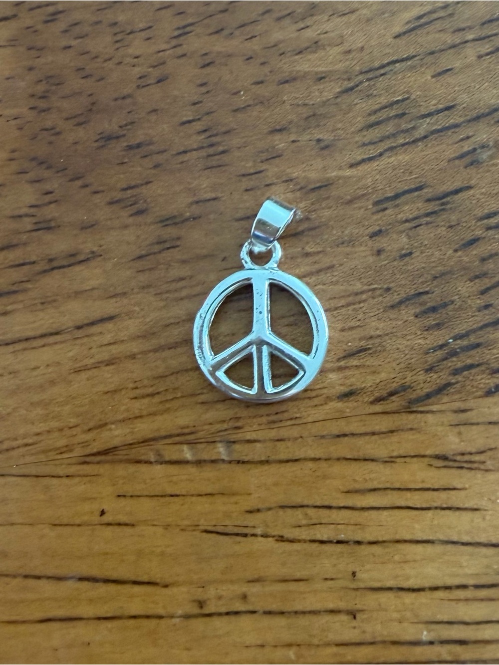 Silver Peace Sign Pendant